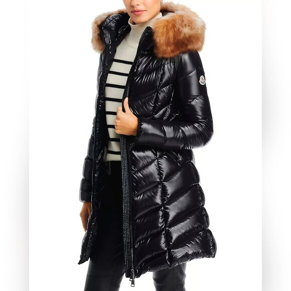 Moncler Marre Down Puffer Coat with Shearling Trim - Picture 3 of 13